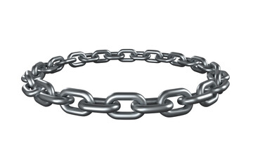 3d image of round metal chain 