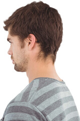 Side view of serious man