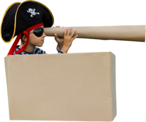Boy pretending to be a pirate