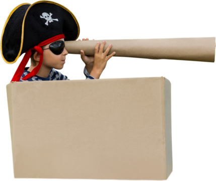 Boy pretending to be a pirate