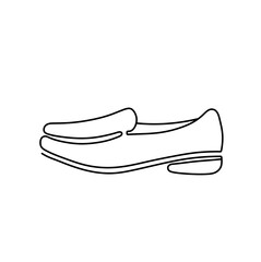 Vector isolated one single loafer boot shoe side view  colorless black and white contour line easy drawing