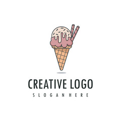 Ice cream logo design vector icon