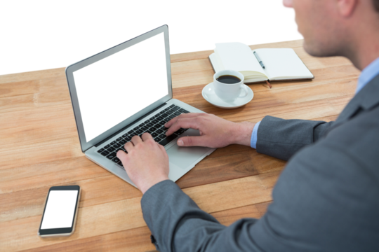 Businessman using laptop