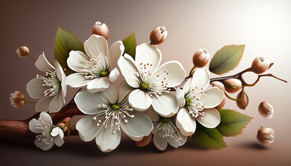 Obraz na płótnie Canvas Flowering trees in the spring. Selective focus. Generative AI, 
