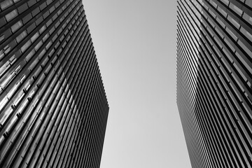 Gebäude und Architektur in Düsseldorf im Medienhafen