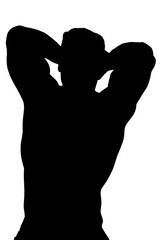 Silhouette athlete male posing