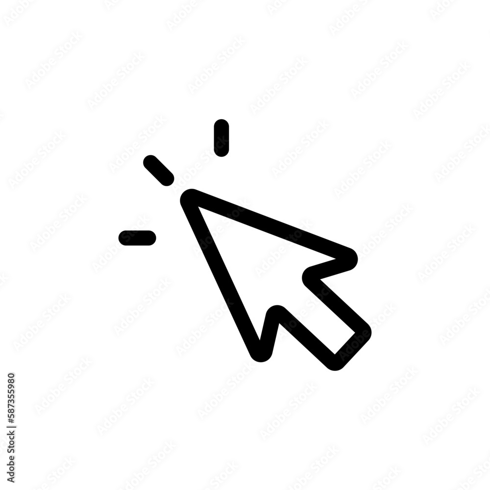 Aufkleber mouse cursor icon with click emphasis. vector.