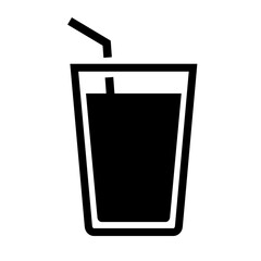 Drink silhouette icon with straw. Vector.