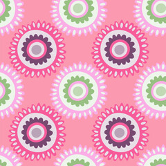 Abstract chamomile flower seamless pattern. Creative floral endless background.