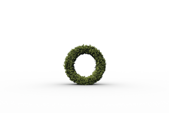 Letter o made of leaves