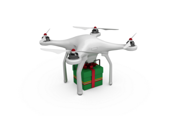 Digital composite image of quadcopter