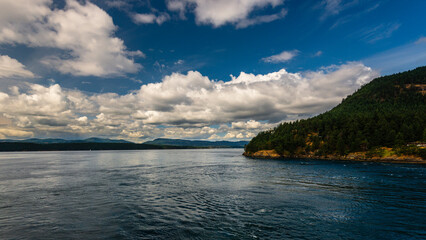 seascape along the way from Vancouver to Victoria, British Columbia, Canada