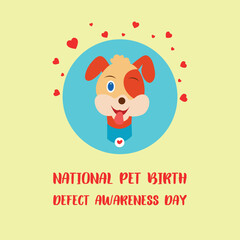 pet birth defect awareness day. Design suitable for greeting card poster and banner