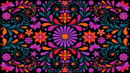 pattern with flowers background disign
