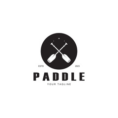 simple paddle logo,design for surfing,rafting,canoe,boat,surfing and rowing equipment business,vector