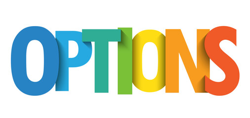 OPTIONS colorful vector typography banner