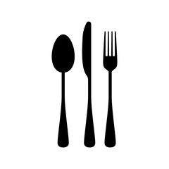 spoon, fork, knife set icon vector