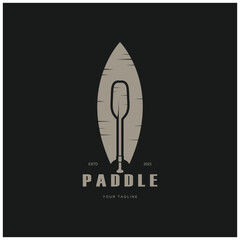 simple paddle logo,design for surfing,rafting,canoe,boat,surfing and rowing equipment business,vector