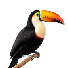 Toucan bird on transparent PNG background. Generative AI. - obrazy, fototapety, plakaty