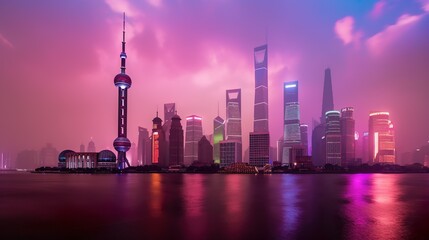 Fototapeta premium Aerial view of a futuristic cityscape 