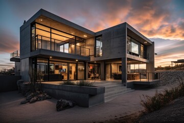 Obraz premium Stunning Contemporary Home with Sleek Design