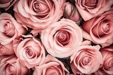 Background image of pink roses. Roses background (Generative AI)