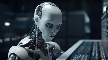 Künstliche Intelligenz Kopf im Fokus