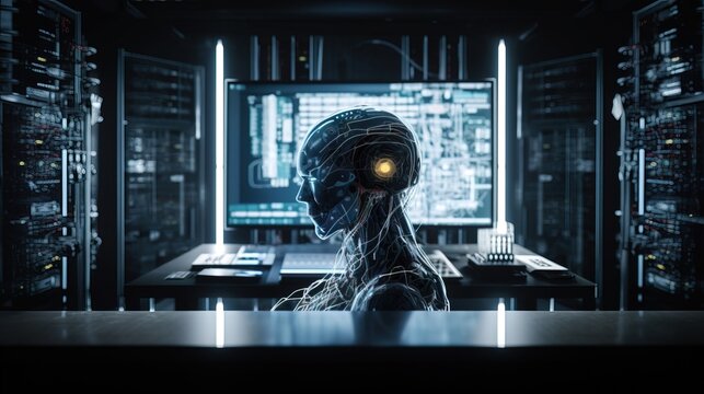 K&uuml;nstliche Intelligenz Kopf im Fokus