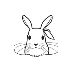  A head of rabbit ,line art vector work