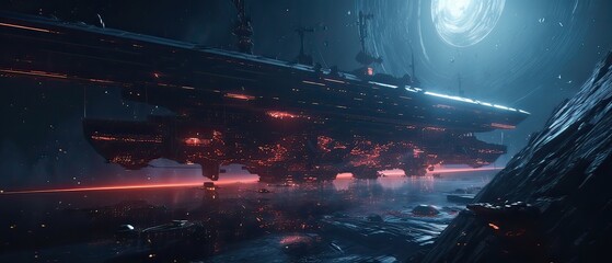 Futuristic SciFi Huge Battle Spaceships