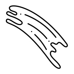 Doodle paint stroke. Vector black and white illustration.