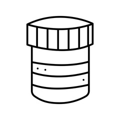 Doodle can of paint second. Vector black and white illustration.