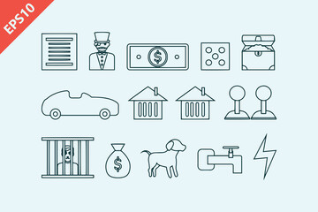 Monopoly concept landmark icon design vector flat isolated illustration