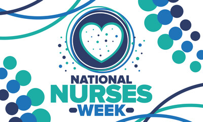 National Nurses Week. Thank you nurses. Medical and health care concept. Fighters against viruses and diseases. In honour of the doctors. Celebrated annual in United States. Vector illustration poster