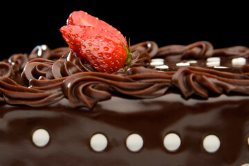 chocolate cake with strawberry