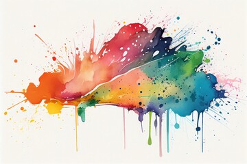 Fototapeta premium colorful watercolor stains on white background,Generative AI