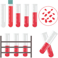 Set of blood test equipment vector illustration. DNA test clipart