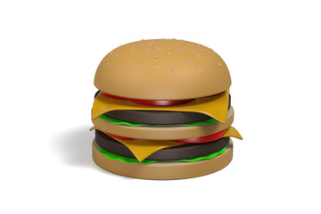 hamburger burger fastfood fast food junk food 3d