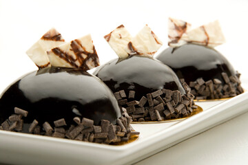 chocolate cake isolated on white