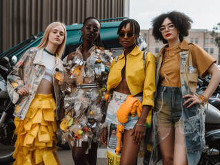 People Posing in Bold Stylish Street Fashion Clothing | Generative AI
