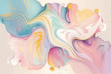Fototapeta na wymiar Soft colorful liquid marble watercolor background,Generative AI