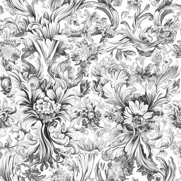 luxurious seamless floral vintage pattern. Generative AI