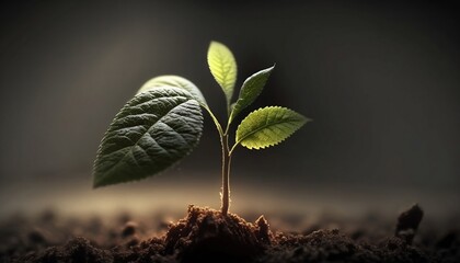 Young Plant in Early Growth Phase AI Generated Image