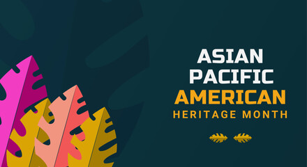 Asian American and Pacific Islander Heritage Month. Vector banner for ads, social media, card, poster, background.