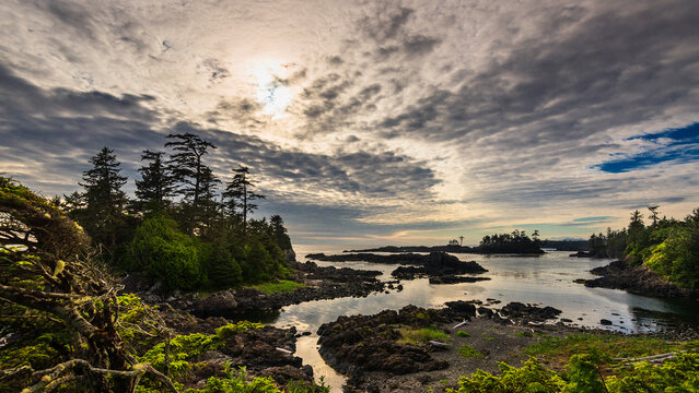 seascape inside Vancouver island during a summer seaso