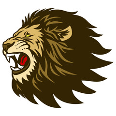 Lion Head Roar Logo Esport Mascot Design Vector