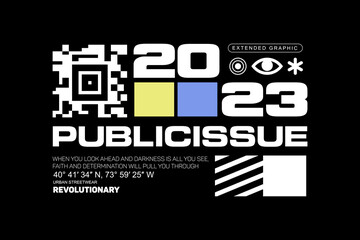 Streetwear graphic tshirt design template typography