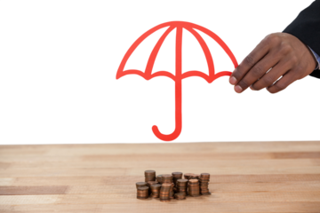 hand holding a red umbrella