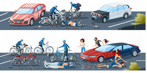 An illustration of a road traffic accident - Generative AI