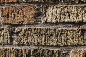 Detail of old brick wall